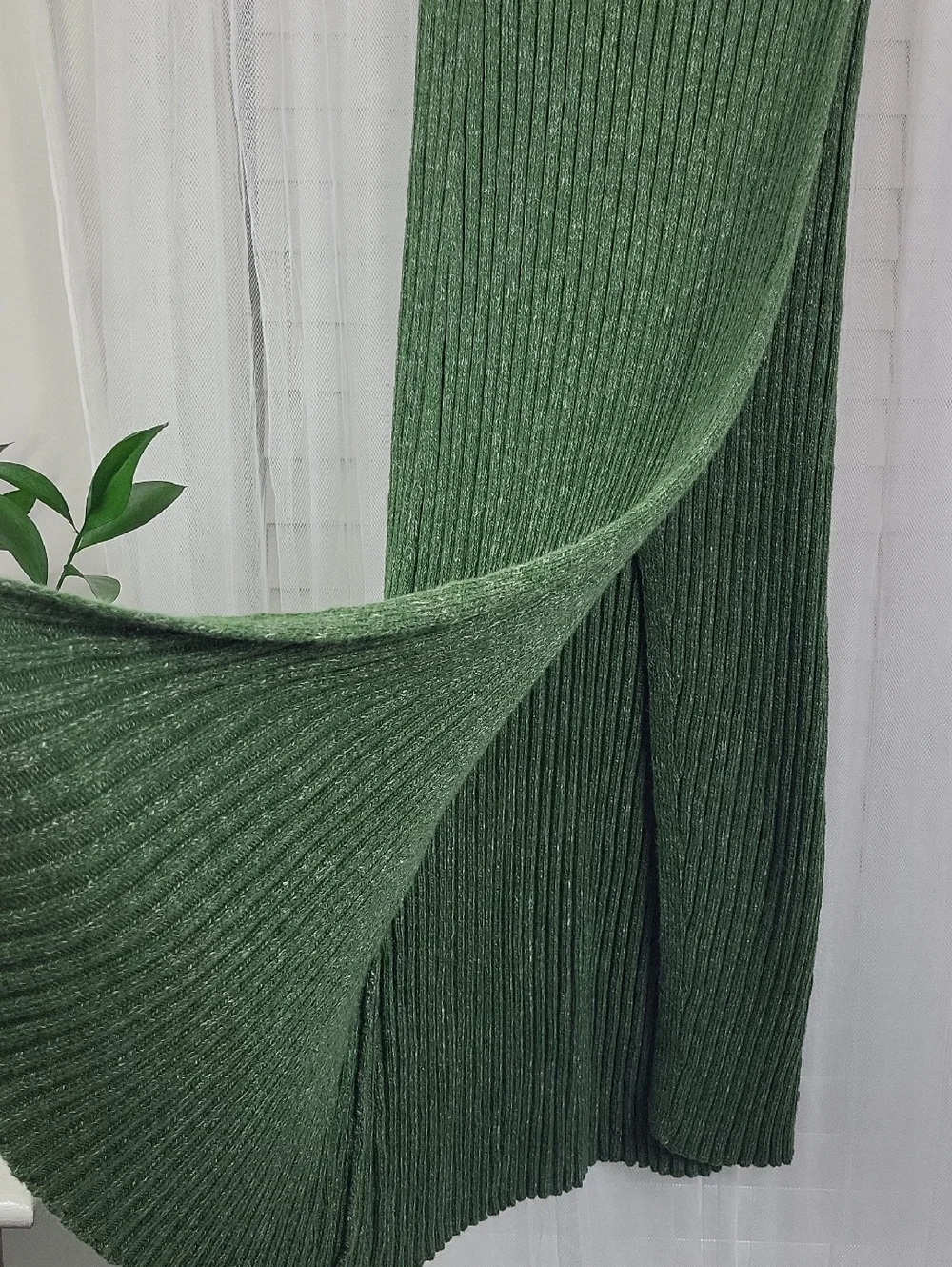 Free People Womens Ribbed Knit Maxi Skirt‎ in Forest Green. Size S